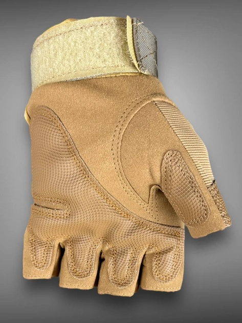 Тактичні рукавички Oakley відкриті Койот, безпалі армійські рукавички - изображение 2