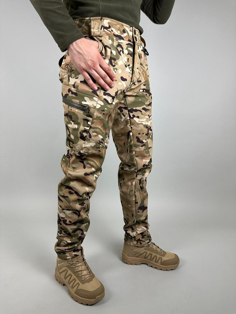 Чоловічі демісезонні штани софтшелл,Штани ULTIMATUM Soft Shell Мультикам,тактичні армійські штани soft shell 50 - изображение 1