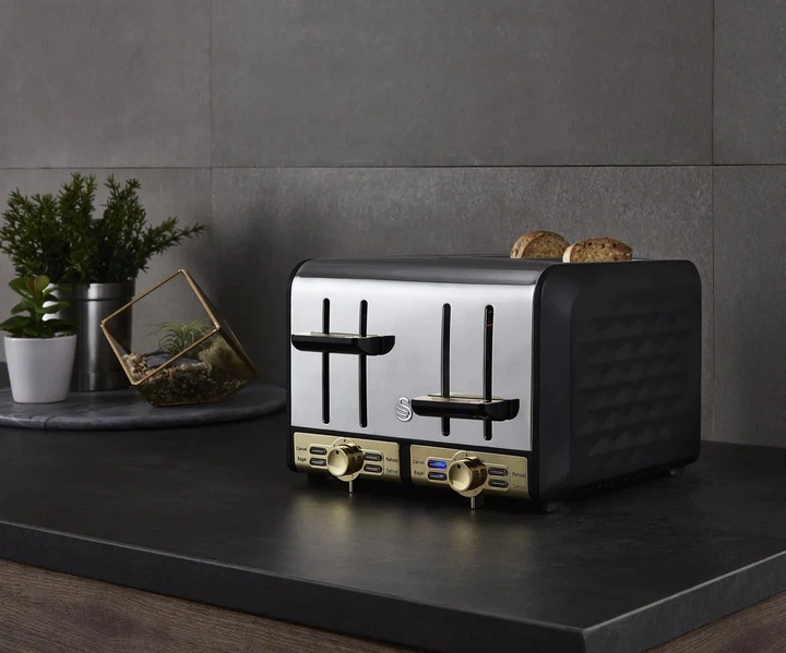 Тостер Swan Gatsby ST14084BLKN Чорний - Фото 6 Тостер Swan Gatsby ST14084BLKN Чорний - зображення 6