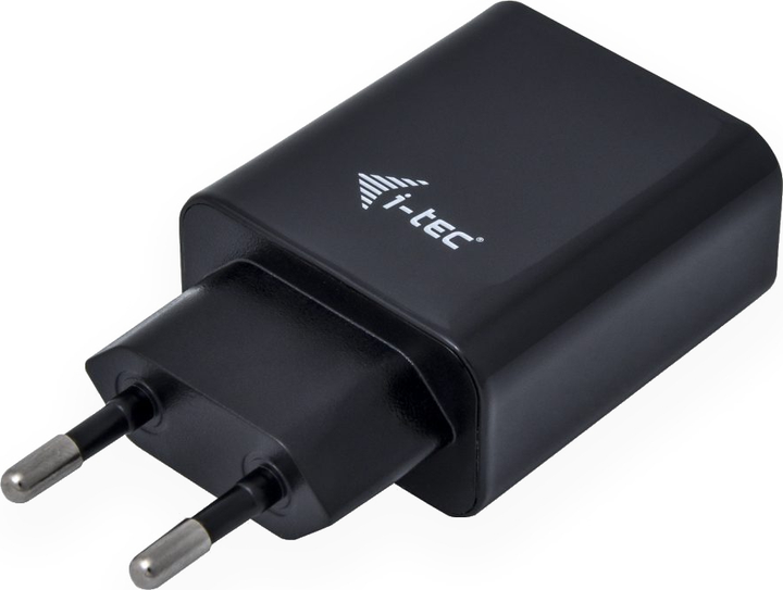 Зарядний пристрій i-Tec USB 2 порти 2.4A чорний 2x USB Port DC 5V/max 2.4A (8595611702419) - зображення 1