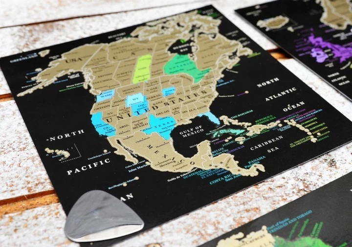 Набір скретч листівок з континентами «Map of the World» ENG - Фото 4 Набір скретч листівок з континентами «Map of the World» ENG - изображение 4