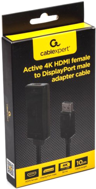 Адаптер-переходник Cablexpert HDMI на DisplayPort, 4К@30Hz (A-HDMIF30 ...