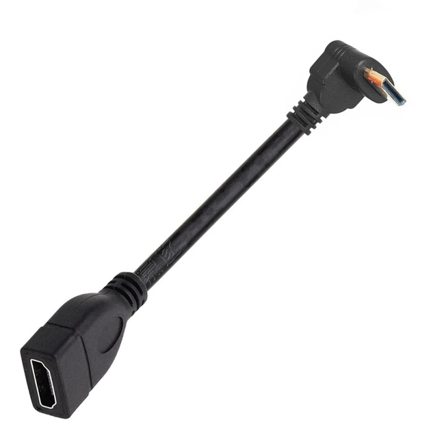 Кабель адаптер угловой Mini HDMI - HDMI (M/F) 1080P, 16 см (Down ...