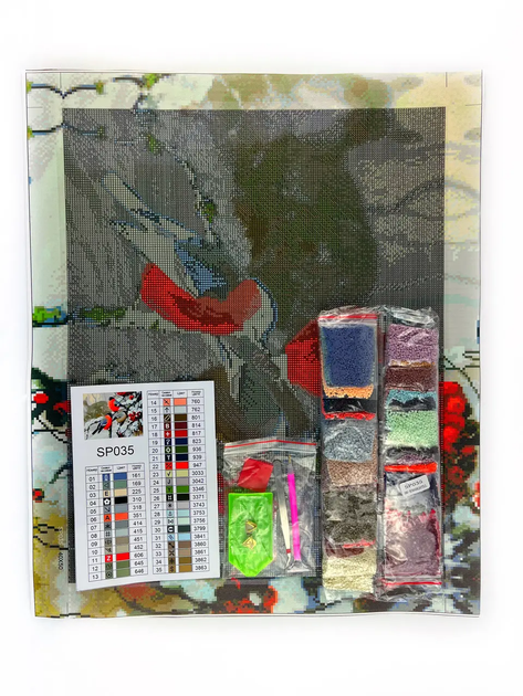 Алмазная мозаика Снегири 40х50 см ColorArt SP035 - изображение 3