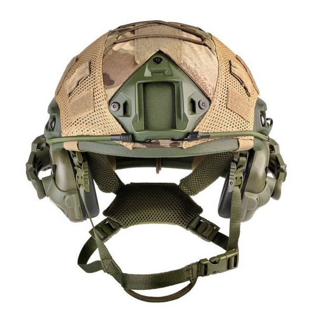 Балістичний шолом каска FAST Helmet NIJ IIIA оливковий + Тактичні навушники M32H - изображение 2