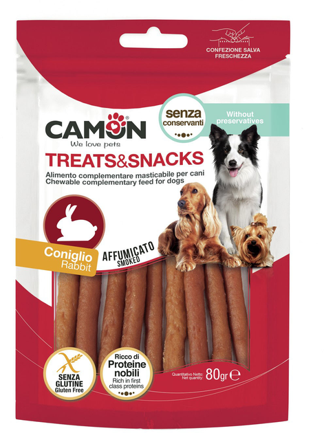 Палички для собак Camon Treats and Snacks з кроликом 80 г (8019808181028) - зображення 1