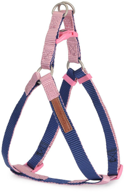 Шлея для собак Camon Bicolor Синьо-Рожева 10 мм 25-40 см (8019808204246) - зображення 1