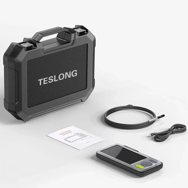 Профессиональный эндоскоп для СТО и труб Teslong NTS500B Dual с камерой 5 мм и длиной 5 метров цветным монитором 5 дюймов водонепроницаемый видеоэндоскоп для автомобилей жесткий кабель для труднодоступных мест 2 камеры - изображение 2