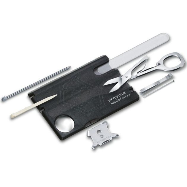 Складаний швейцарський ніж-карта Victorinox Swisscard Nailcare Black 13 in 1 Vx07240.T3 - зображення 2