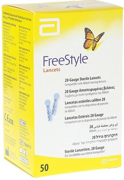 Ланцет Abbott Freestyle Sterile Glucose Lancets 21 G  50 шт (5021791708482) - зображення 1