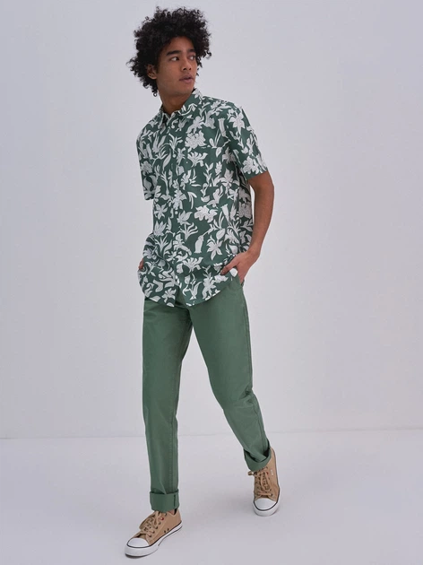 Spodnie regular fit męskie Big Star Hektor 110856303 W33L32 Zielone (5900714522599) - obraz 5