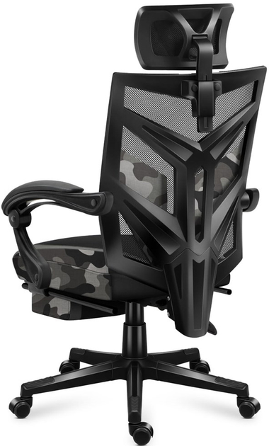 Геймерское игровое кресло Huzaro HZ-Combat 5.0 Camo перфорированная обшивка с подставкой для ног - изображение 4