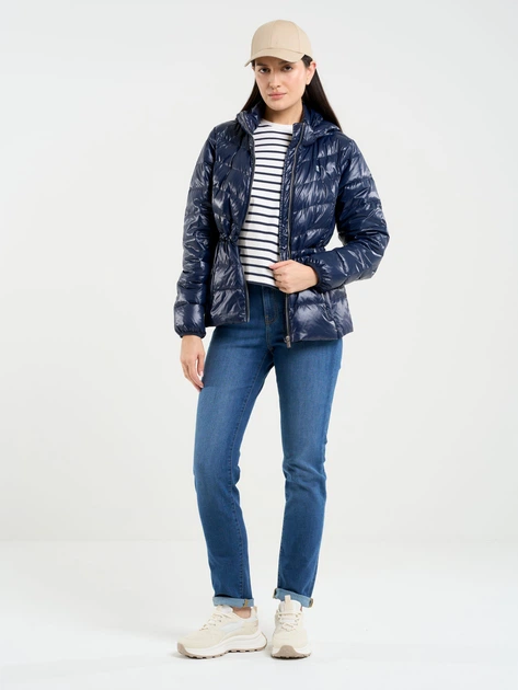 Куртка демісезонна подовжена з капюшоном жіноча Big Star Anissa-403 S Темно-синя (5900714701659) - зображення 5