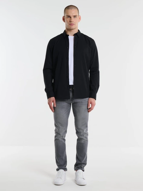 Сорочка бавовняна чоловіча Big Star Nissip-906 XXXL Чорна (5900714694647) - зображення 4