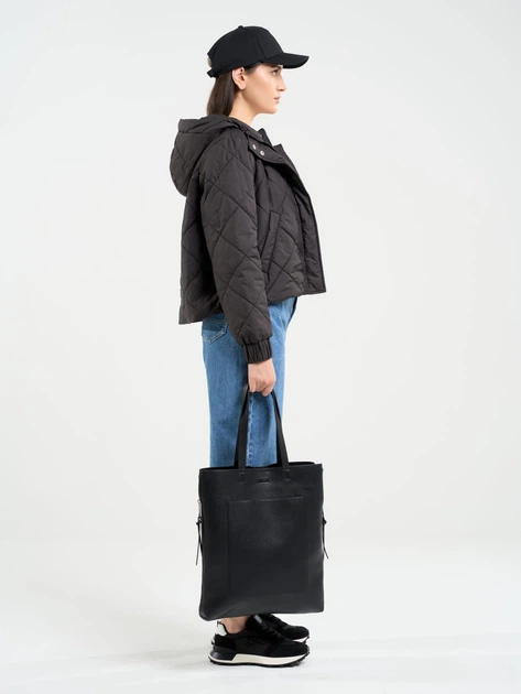 Куртка демісезонна коротка з капюшоном жіноча Big Star Pery-906 M Чорна (5900714713805) - зображення 4