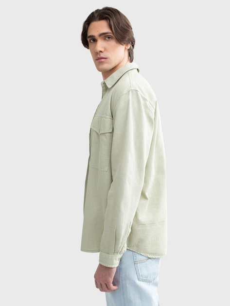 Сорочка бавовняна чоловіча Big Star SZAKES XL Зелена (5900714714413) - зображення 4