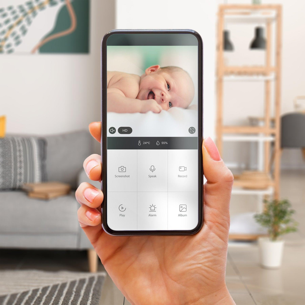 Радіоняня Alecto Wi-Fi з камерою Beige, SMARTBABY10BE - зображення 9