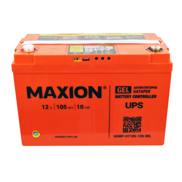 Акумулятор промисловий Maxion BP OT 105 - 12 контроллер GEL - зображення 2