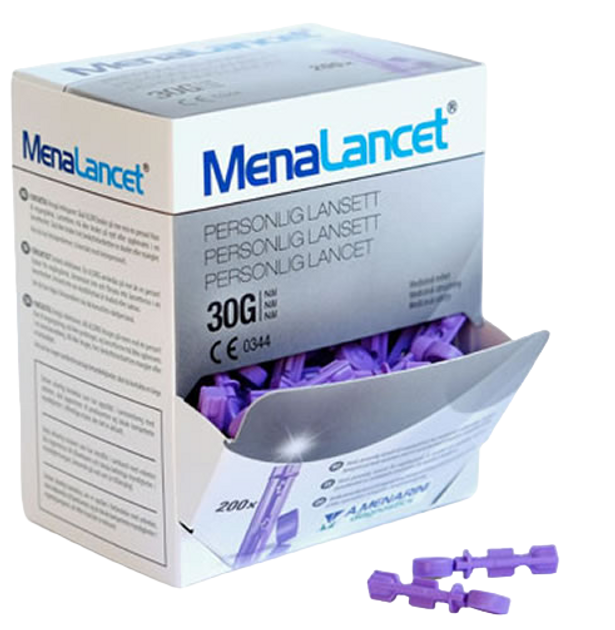 Lancety Menarini Group Menalancet With Ultra Fine Needle 30 G 200 szt (8426521421247) - obraz 1