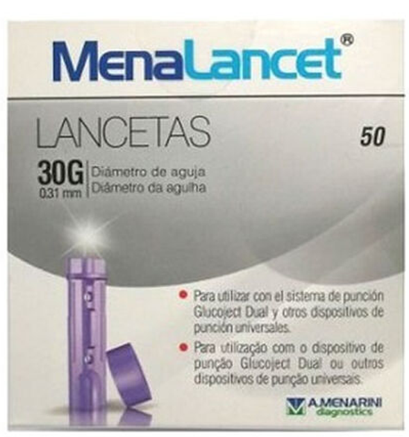 Ланцеты Menarini Group Menalancet With Ultra Fine Needle 30 G 50 шт (8426521421254) - изображение 1