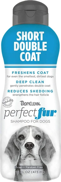 Szampon dla psów Tropiclean Perfect fur short double coat 473 ml (0645095000186) - obraz 1