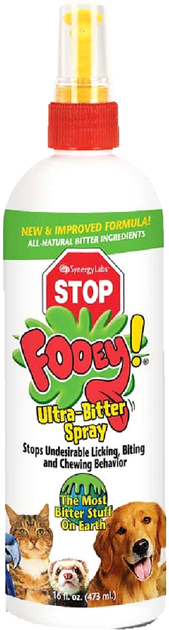 Odstraszacz kotów zapobiegający uszkodzeniom mebli SynergyLabs Fooey Anti Bite Fooey Ultrabitter Spray For All Animals 473 ml (7330002033809) - obraz 1