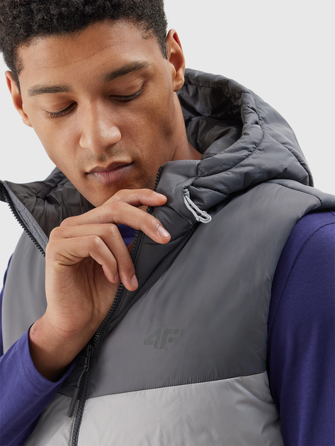 Безрукавка 4F synthetic-fill down vest XXL Сірий 4FWSS24TVJAM100-27S - изображение 4