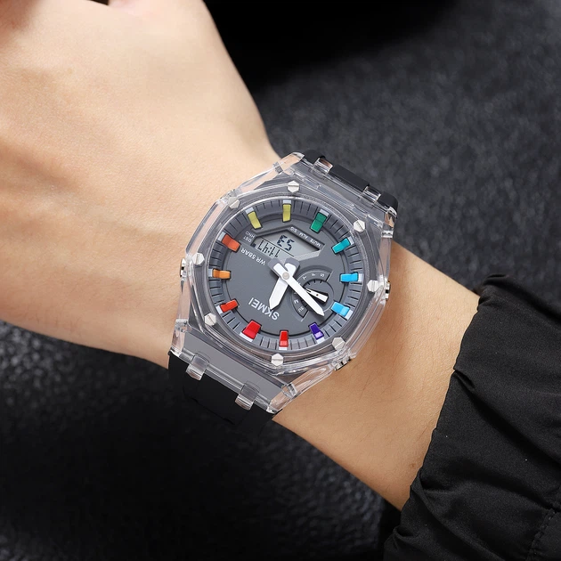 Наручний годинник Skmei 2100BKGY Black-Grey - изображение 3