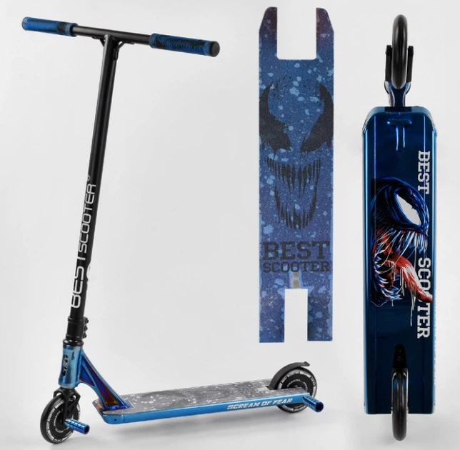 lrkth★ Трюковий самокат Best Scooter Simbiote 44374 Чорний / Синій HIC
