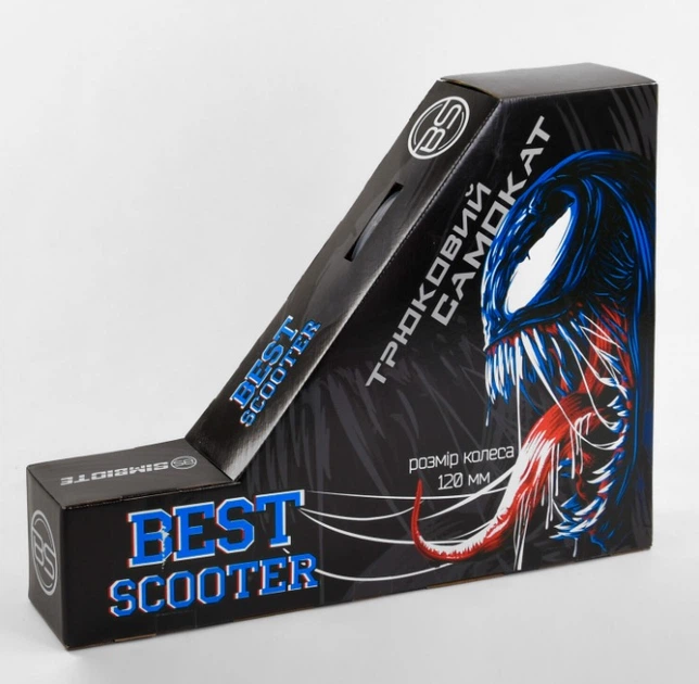 Трюковий самокат Best Scooter Simbiote 44374 Чорний / Синій
