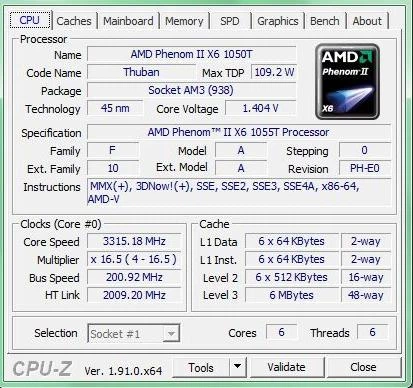 Процесор AMD PHENOM II X6 1055T - 6 ЯДЕР, 2.8GHz, 95W, sAM3/AM2+, Tray (HDT55TWFK6DGR) Б/У - зображення 2