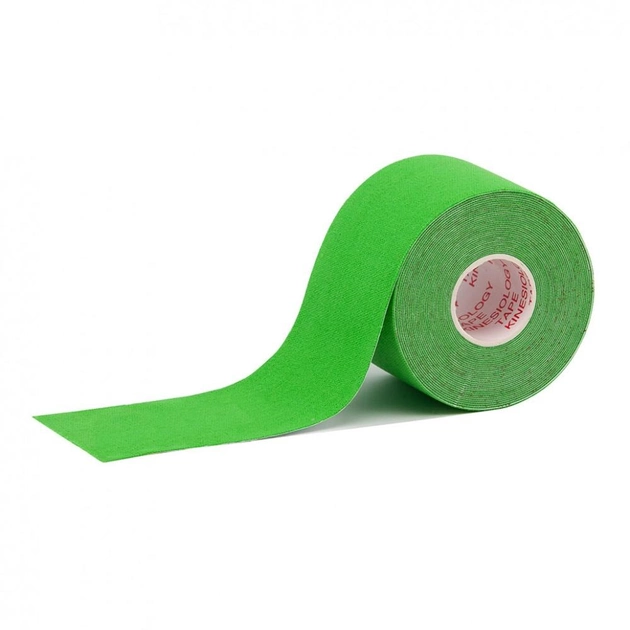 Кінезіо тейп IVN в рулоні 5см х 5м (Kinesio tape) еластичний пластир зелений - зображення 1