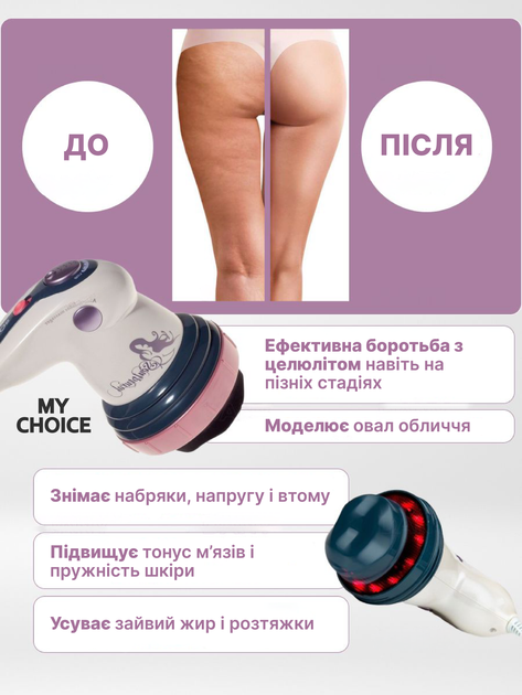 Массажер для ног лица тела электрический ручной BODY 5 насадок белый с розовым (4000508885) - изображение 2