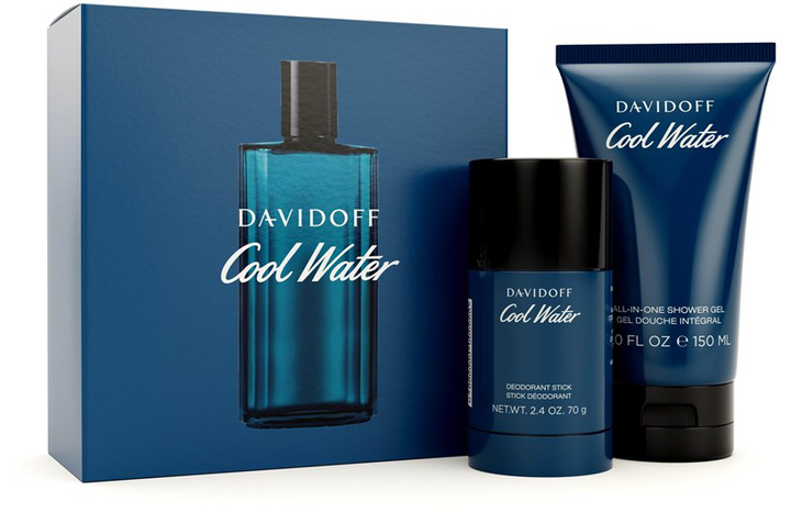Zestaw męski Davidoff Cool Water Man Perfumowany dezodorant 70 g + Żel pod prysznic 150 ml (5709927370542) - obraz 1