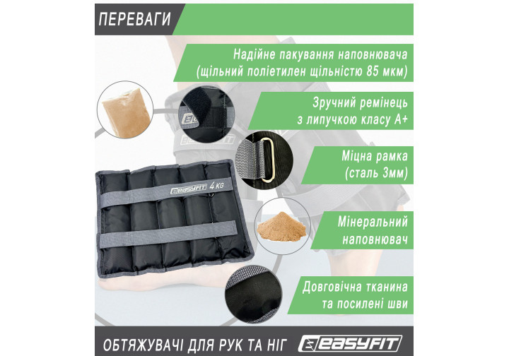 Утяжелители EasyFit 4 кг пара - изображение 4