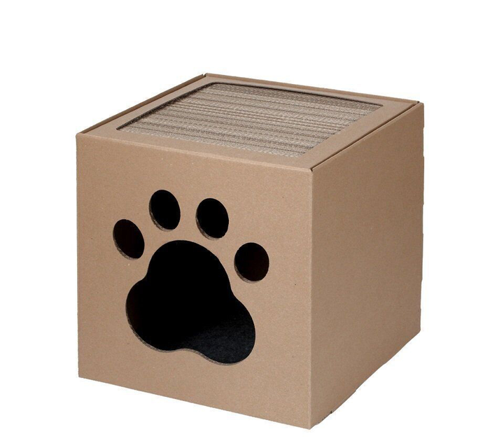 Картонный домик и когтеточка Carton+ Pets Netti 35.5 x 35.5 см ...