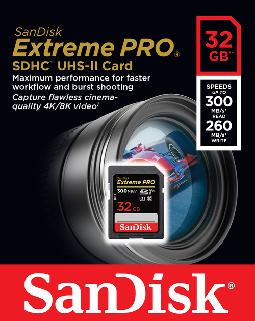 Karta pamięci SanDisk Extreme PRO SDHC 32GB Class 10 UHS-II V90 (SDSDXDK-032G-GN4IN) - obraz 1