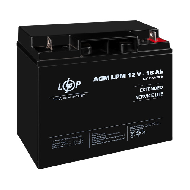 Акумулятор AGM LogicPower LPM 12V - 18 Ah - Фото 3 Акумулятор AGM LogicPower LPM 12V - 18 Ah - зображення 3