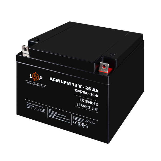 Акумулятор AGM LogicPower LPM 12V - 26 Ah - изображение 4