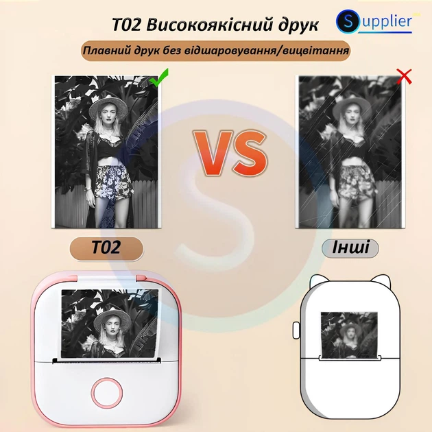 Карманный принтер Phomemo T02 WHITE, для печати этикеток наклеек + 1 рулон термобумаги - Фото 4 Карманный принтер Phomemo T02 WHITE, для печати этикеток наклеек + 1 рулон термобумаги - изображение 4