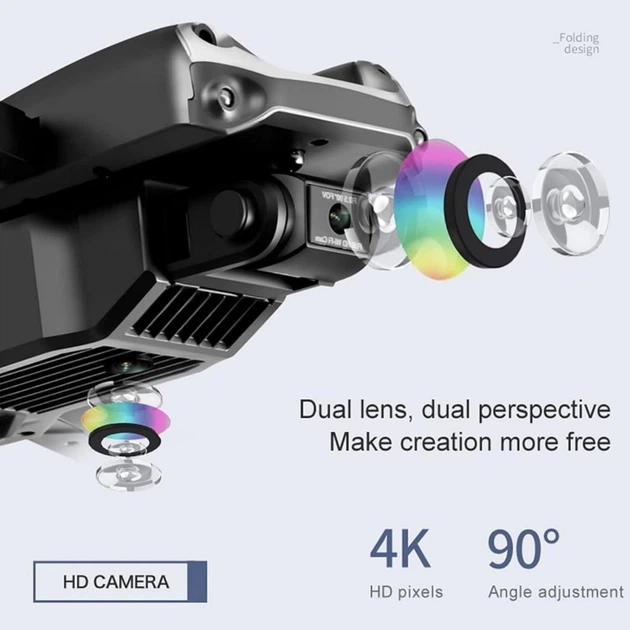Квадрокоптер с камерой E99 Pro2 Дрон (коптер) 20 мин полета до 100 м с 2-мя камерами 4к / HD и FPV (Беспилотник Drone) - Фото 7 Квадрокоптер с камерой E99 Pro2 Дрон (коптер) 20 мин полета до 100 м с 2-мя камерами 4к / HD и FPV (Беспилотник Drone) - изображение 7