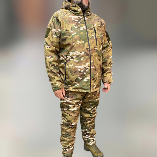 Костюм тактический демисезон, Softshell, Мультикам, размер XL, демисезонный костюм для военных софтшел - изображение 1