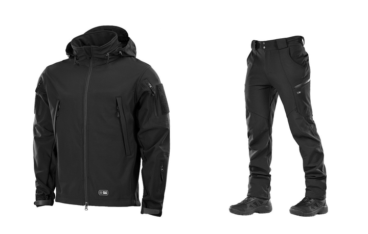 M-tac комплект куртка штаны тактические Soft Shell черные 3XL - изображение 1