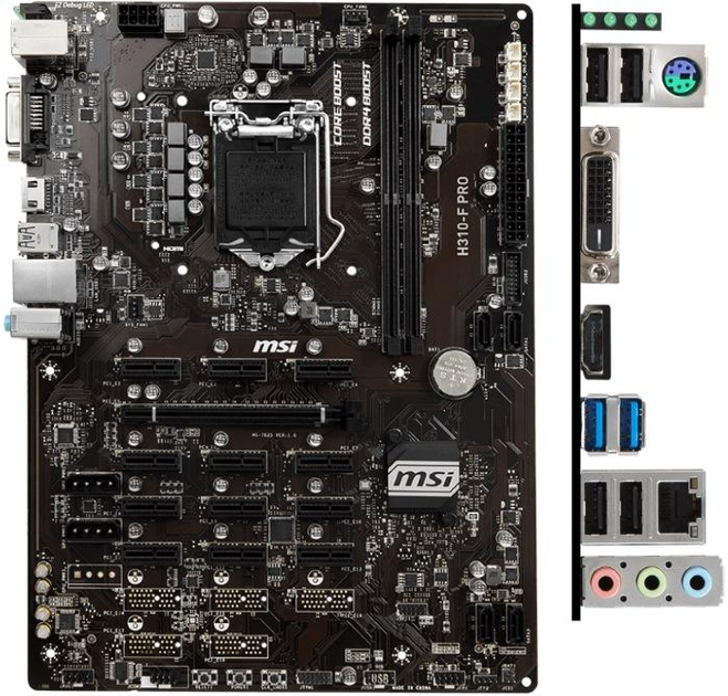Материнская плата MSI H310-F Pro (s1151, Intel H310, ATX) б/у - изображение 3