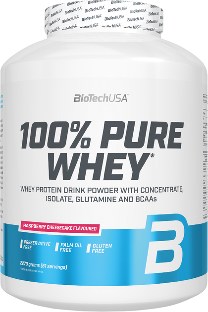Protein Biotech 100% Pure Whey 2270 g Raspberry Cheesecake (5999076238132) - obraz 1