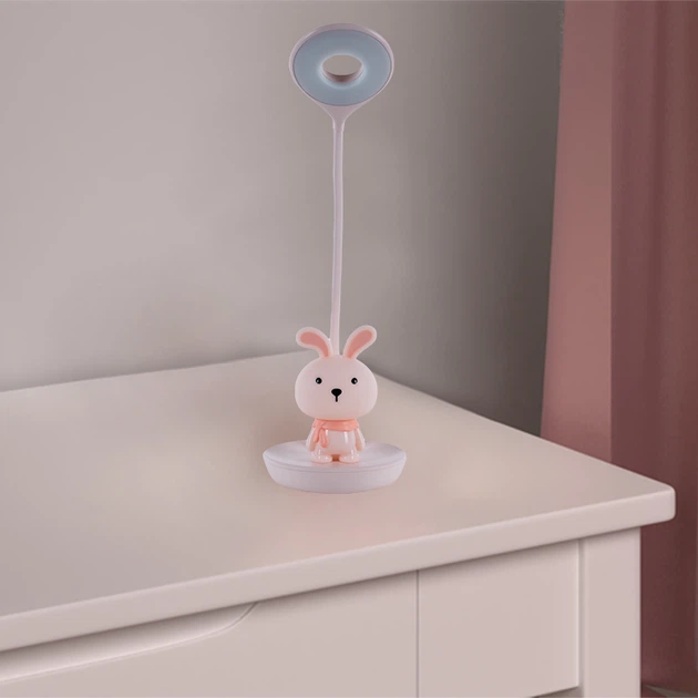 Настольный ночник Kite Bunny LED с аккумулятором Розовый (K24-492-1-2) - изображение 7
