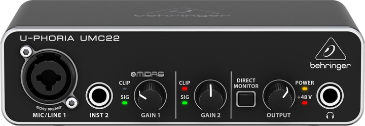 Аудиоинтерфейс Behringer UMC22 – фото, отзывы, характеристики в ...