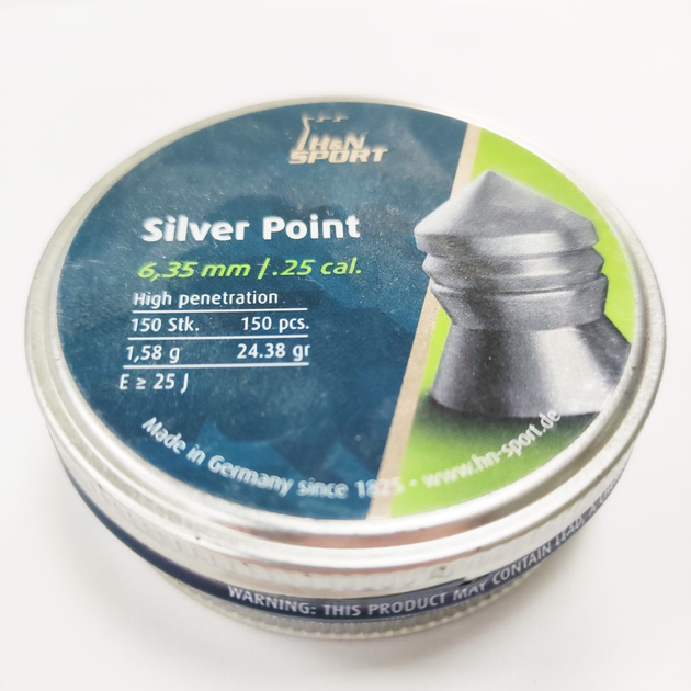 Пули пневматические H&N Silver Point 6.35 mm , 1.58 г, 150 шт/уп. - изображение 2