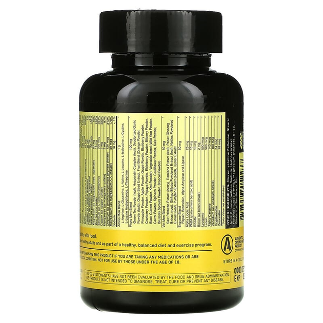 Витамины для мужчин комплекс (Opti-Men), Optimum Nutrition, 90 таблеток (OPN-05223) - изображение 3