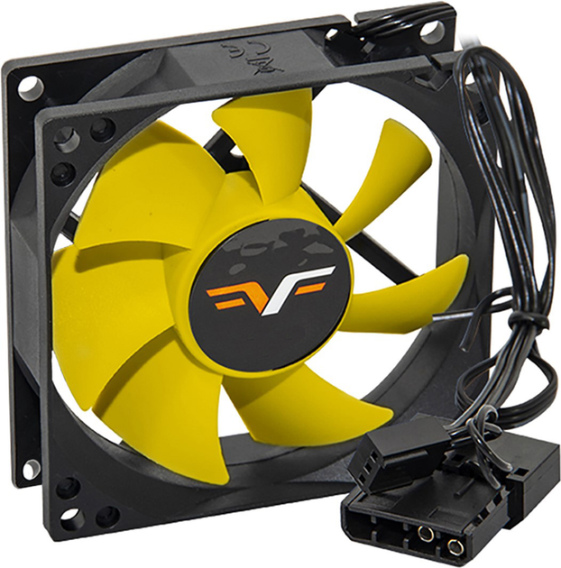 Вентилятор Frime FYF80 3Pin 80 мм Black/Yellow (FYF80HB3) - изображение 1